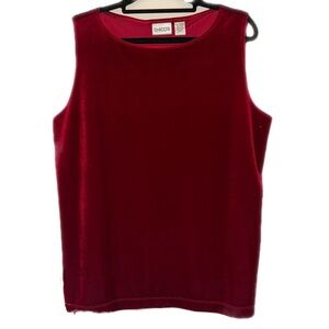 Chicos burgandy red velvet top. Size 2